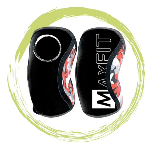 Rodilleras Elasticas De Neopreno Crossfit -gym Maxfit Gm425 Color Rojo-NEGRO Talla Mediana