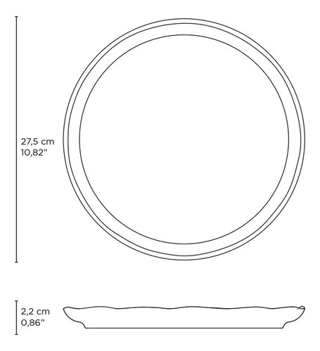 Conjunto Com 6 Pratos Rasos Avant Garde 27,5cm Linhas Echo Porto Brasil