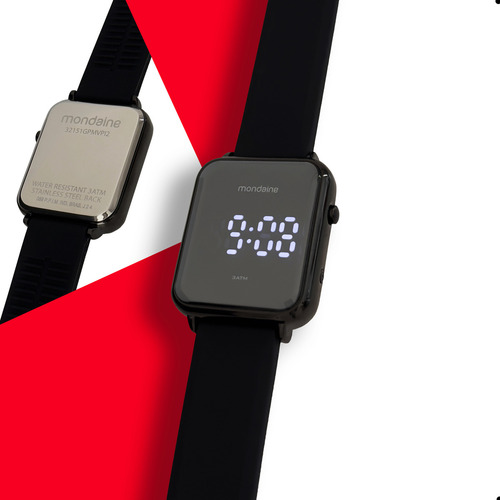 Relogio Mondaine 32151gpmvpi2 Quadrado Digital Preto