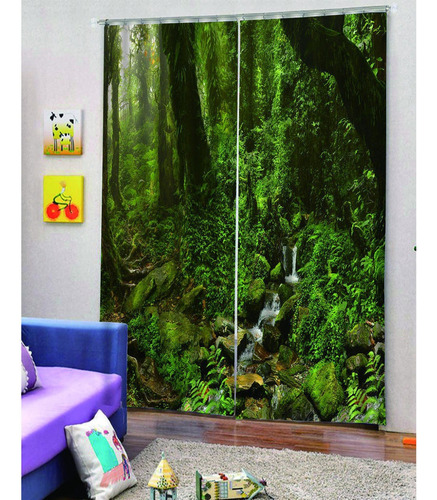 Cortina De Ventana De Impresión 3d For 150x166cm -bosque