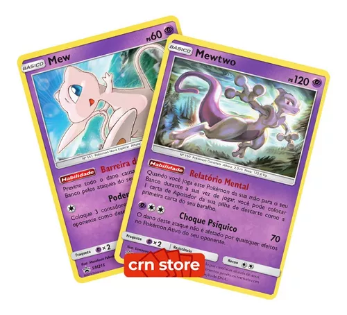 Kit Carta Pokémon Pikachu E Lendário Mewtwo