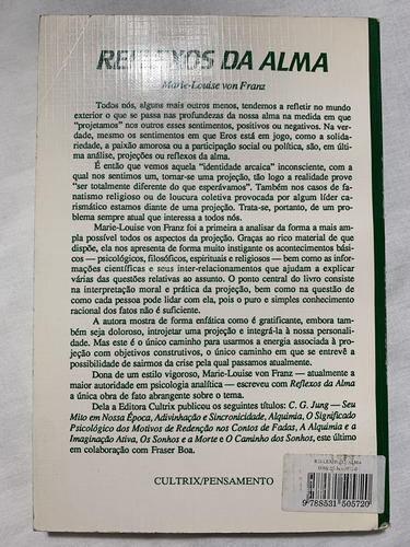 Livro Reflexos Da Alma - Marie-louise Von Franz (Usado)