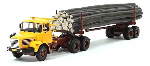 Camion Trailer Berliet Troncos Madera Altaya 38cm 1/43 Amarillo Y Marron