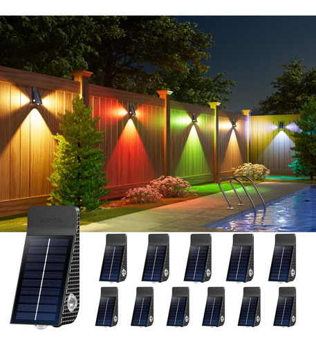 Luces Solares Para Valla Con Patrones De Faros, Ip65, Paquet