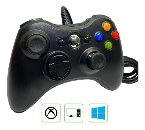 Controle Compatível com Xbox 360 Com Fio Computador Notebook Preto