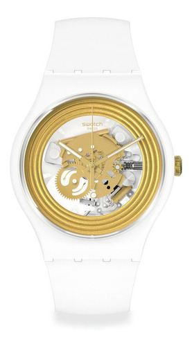 Reloj Swatch Golden Rings White So29w107 Color de la correa Blanco Color del bisel Blanco Color del fondo Blanco
