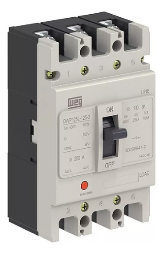 Disjuntor Caixa Moldada 125a Dwp125l-125-3 - Weg