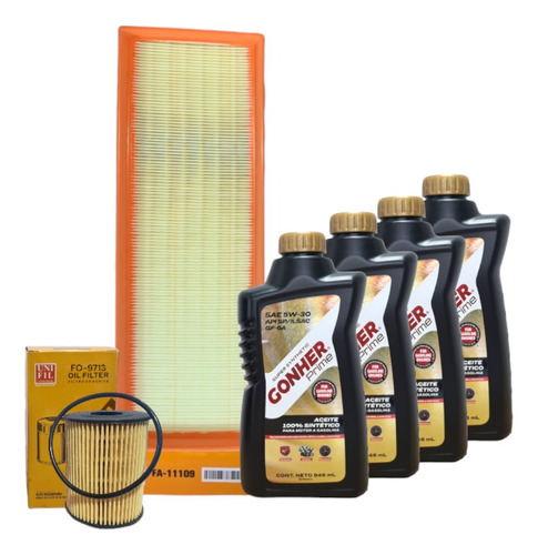 Kit Afinación Fiat 500 1.4l 2012-2017 5w30 Api Sp Aceite Air