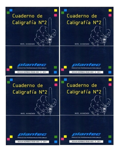 Pack X 4 Cuadernos De Caligrafia Plantec A4 19952 Imprenta