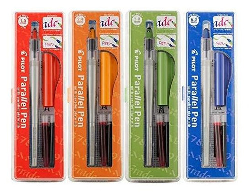 Conjunto De 4 Plumas De Caligrafia Paralelas Piloto 1.5, 2.