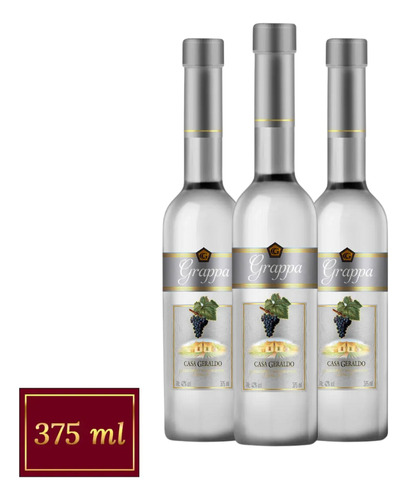 Kit 3 Grappa Casa Geraldo 375ml