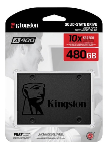 Imagen 3 de 4 de Disco Solido Ssd Kingston A400 960 Gb 10x Pc Laptop