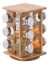 Comprar Especiero Condimentero Giratorio Set 12 Frascos Bambu Madera