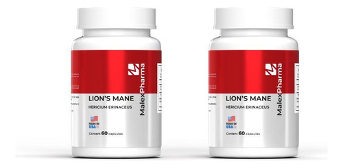 Pack X2 Hongo Melena De Leon 500mg - 60 Capsulas | Malex 