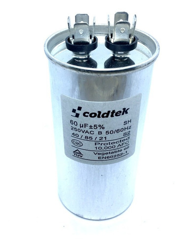 Capacitor De Trabajo 60 Uf 250 Vac