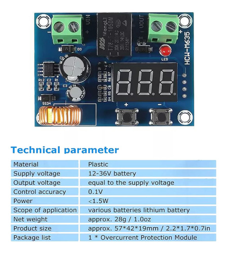 Xh-m609 Módulo De Desconexión Digital De Bajo Voltaje 12-36v