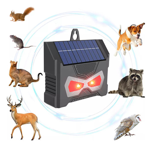 Repelente Solar De Pájaros Ultrasónico Impermeable Con Luz