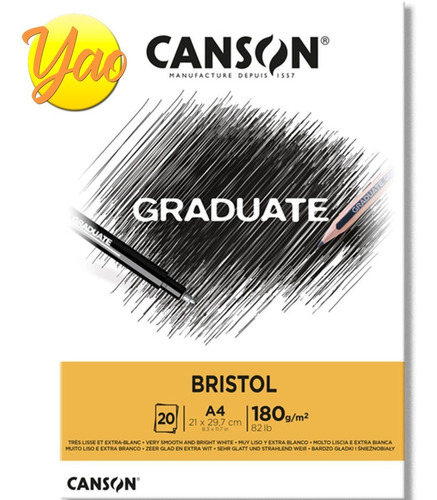 Block Canson Graduate Bristol A4 180g 20h
