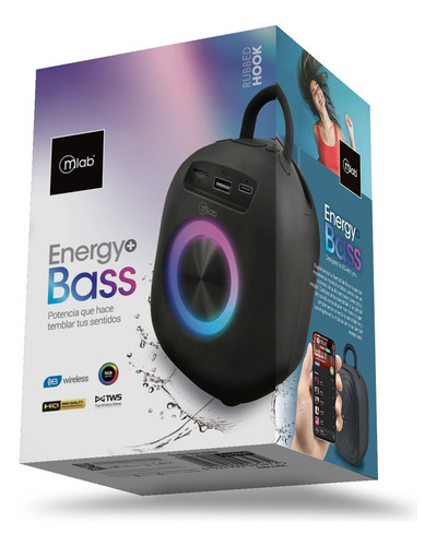 Parlante Tws Energy+ Bass Mlab Color Negro
