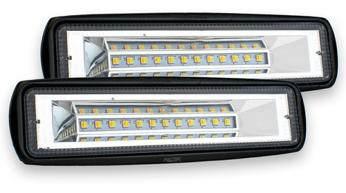 Par Faros Barra 12 Led Bicolor Blanco Y Ambar