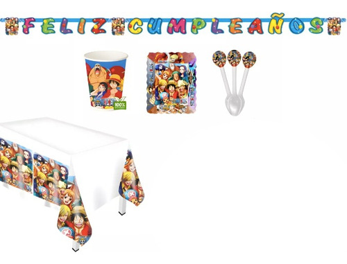 Kit De Decoracion Fiesta Cumpleaños One Piece Luffy