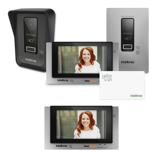 Kit Porteiro Allo Wt7 2 Interno Camera 2mp Ful Color Dvr