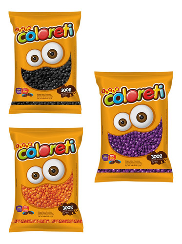 Box Dia Das Bruxas Com Coloreti Cores Preto, Laranja E Lilás