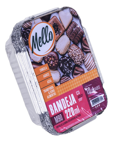 Bandeja Alumínio M90 220ml Mello - Fd C/50un