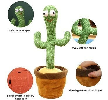 Imagen 6 de 6 de Cactus Bailarín Musical Repite Palabras Juguete