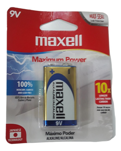 Bateria O Pila Alcalina 9v Marca Maxel