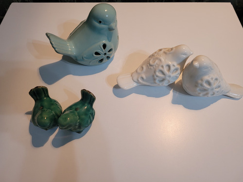 Conjunto Pássaros: Pedestais + Bomboniere + Luminária