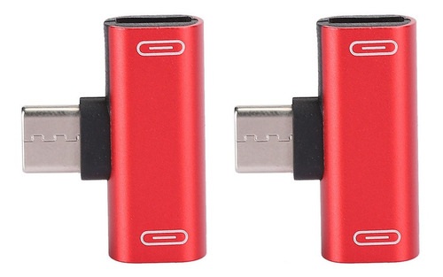 Adaptador De Cargador De Audio 2 En 1 Tipo C A Usb-c Para Au