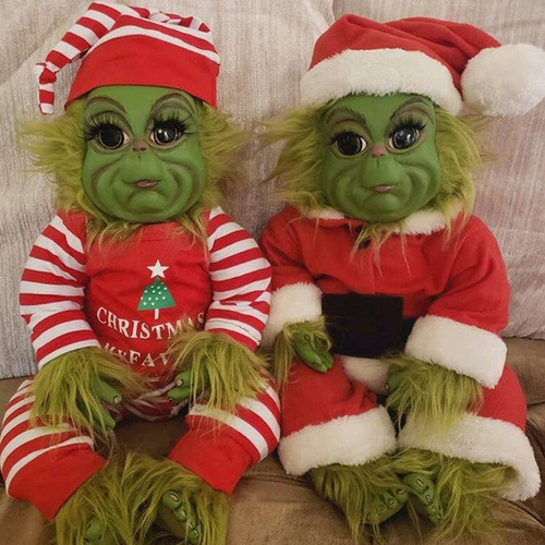 Bonito Juguete De Peluche Navideño Grinch Doll, 2 Unidades