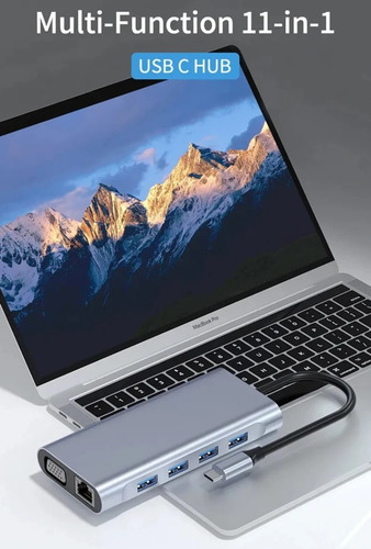 Adaptador Hub 4k 11 En 1 Usb-c Multipuertos 1000mbps