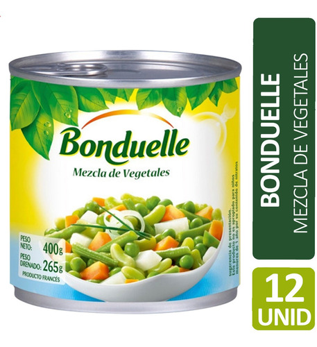 Imagen 1 de 7 de Mezcla De Vegetales Bonduelle Lata Origen Francia - Pack X12