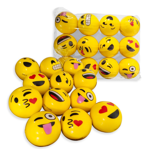 Pack 12 Pelota Antiestres Emoji Relajacion Juguete Sorpresa