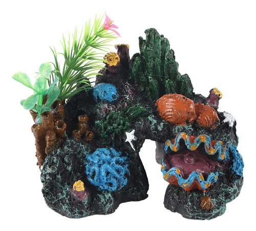 Adorno Acuario Pecera Marina Cueva Coral Resina Artificial