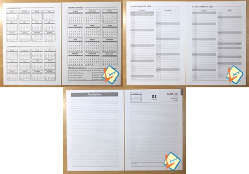 Imagem 3 de 4 de 10 Miolos De Agenda 2022 - 1 Dia Por Página