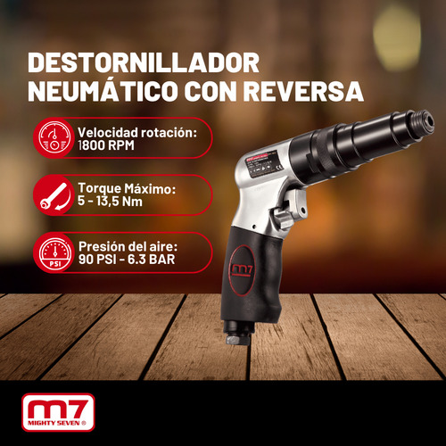 Atornillador Tipo Pistola Neumatico 4/5mm Migthy Seven RA-301