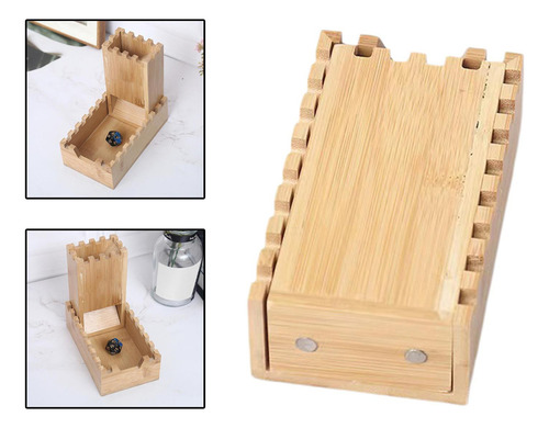 M Estuche Rodante De Madera Torre De Dados De BambĂș Dentado