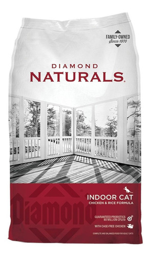 Imagen 1 de 1 de Alimento Diamond Naturals Indoor Cat para gato adulto sabor pollo y arroz en bolsa de 2.72kg