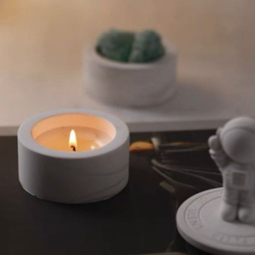 Imagen 3 de 3 de Molde Silicona Porta Velas Circular 6,5 Cm Resina Yeso