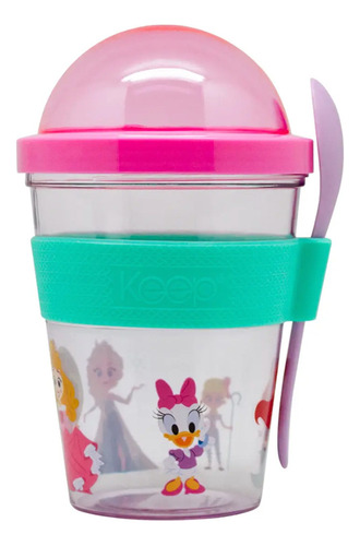 Vaso Yogurt Disney 450ml Princesas Con Cuchara, Escolar