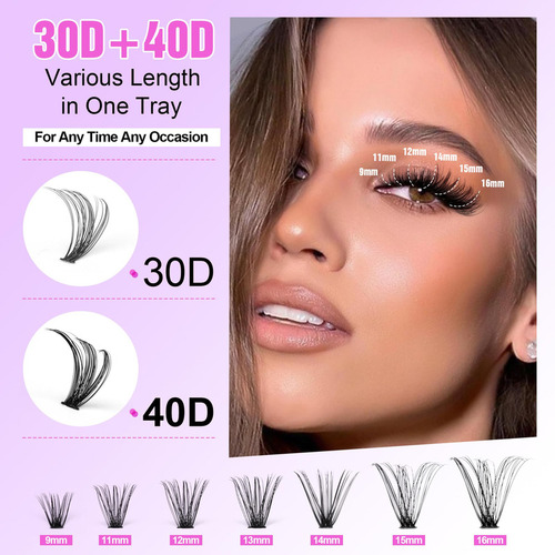 Extensiones De Pestañas Kit Pawotence Lash Clusters 280 Piez
