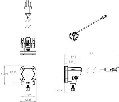 Imagen 2 de 4 de Faro Dually Auxiliares Baja Designs S1 Led Jeep Jimny Rzr