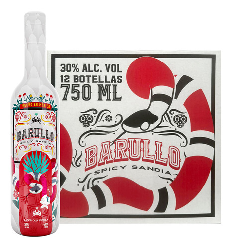Caja Licor Con Tequila Barullo Spicy Sandía (nt) 750 Ml