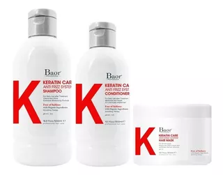 Shampoo + Acondicionador + Mascarilla Baor K Keratin Care