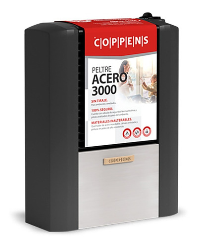 Imagen 1 de 7 de Calefactor Coppens 3000kcal Sin Tiraje Peltre Acero Multigas