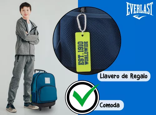 Mochila Carrito Carro Escolar Everlast Gran Capacidad Base Reforzada Manija  Telescopica Extensible Ruedas Original Hb