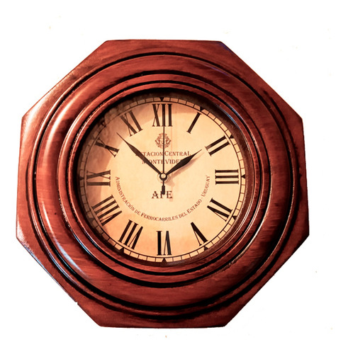Reloj De Estilo Antiguo Octogonal De Madera Números Romanos